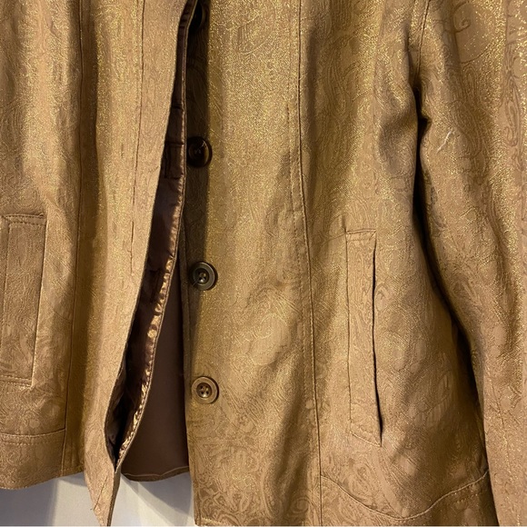 Chico’s Jacket, Size 2. Tan/Gold - Picture 4 of 8